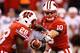 INDIANAPOLIS, IN - DECEMBER 01: Curt Phillips #10 of the Wisconsin Badgers hands of to Montee Ball #28 while playing the Nebraska Cornhuskers during the Big 10 Conference Championship Game at Lucas Oil Stadium on December 1, 2012 in Indianapolis, Indiana. (Photo by Gregory Shamus/Getty Images)