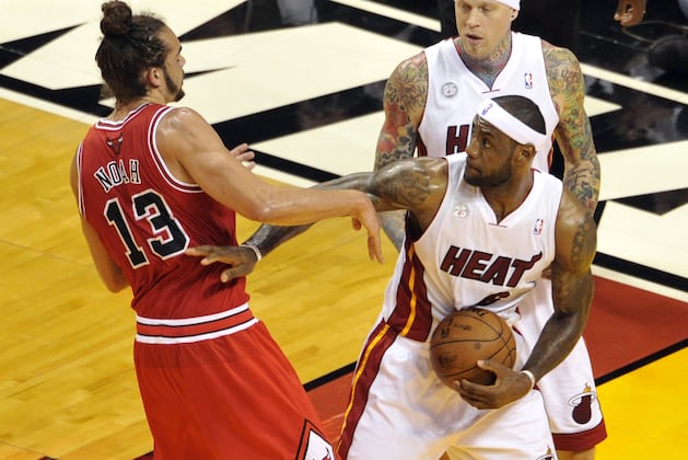 VIDEO: Joakim Noah and LeBron James Scuffle in Game 2