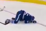 Watch: Leafs' Fraser Hit in Face by Lucic's Shot