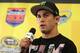 AVONDALE, AZ - NOVEMBER 11: Ultimate Fighting Championship Bantamweight fighter Dominick Cruz speaks to the media prior to the NASCAR Sprint Cup Series AdvoCare 500 at Phoenix International Raceway on November 11, 2012 in Avondale, Arizona. (Photo by Todd Warshaw/Getty Images for NASCAR)
