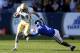 Nov 17, 2012; Atlanta, GA, USA; Georgia Tech Yellow Jackets wide receiver Jeff Greene (81) pushes off Duke Blue Devils safety Walt Canty (4) during the first half at Bobby Dodd Stadium. Mandatory Credit: Josh D. Weiss-USA TODAY Sports
