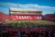 LINCOLN, NE - NOVEMBER 17: Inside the expanding Memorial Stadium, Husker football and it's fans pay tribute to retiring Athletic Director and former coach Tom Osborne before their game against Minnesota Golden Gophers at Memorial Stadium on November 17, 2012 in Lincoln, Nebraska. Nebraska won 38-14. (Photo by Eric Francis/Getty Images)