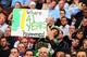 DENVER, CO - APRIL 23: Seattle Sonics fans display signs as the support the Denver Nuggets against the Oklahoma City Thunder in Game Three of the Western Conference Quarterfinals in the 2011 NBA Playoffs on April 23, 2011 at the Pepsi Center in Denver, Colorado. NOTE TO USER: User expressly acknowledges and agrees that, by downloading and or using this photograph, User is consenting to the terms and conditions of the Getty Images License Agreement. (Photo by Doug Pensinger/Getty Images)