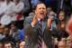May 2, 2013; Chicago, IL, USA; Chicago Bulls head coach Tom Thibodeau reacts to a call against the Brooklyn Nets during the second half in game six of the first round of the 2013 NBA Playoffs at the United Center. The Nets beat the Bulls 95-92. Mandatory Credit: Rob Grabowski-USA TODAY Sports