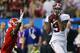 ATLANTA, GA - DECEMBER 01: Wide receiver Amari Cooper #9 of the Alabama Crimson Tide catches a fourth quarter touchdown pass in front of defensive back Damian Swann #5 of the Georgia Bulldogs during the SEC Championship Game at the Georgia Dome on December 1, 2012 in Atlanta, Georgia. (Photo by Mike Ehrmann/Getty Images)