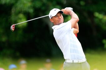 Tiger Woods has played solidly, but not spectacularly, today.