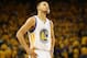 OAKLAND, CA - MAY 10: Stephen Curry #30 of the Golden State Warriors looks on against the San Antonio Spurs in Game Three of the Western Conference Semifinals during the 2013 NBA Playoffs on May 10, 2013 at the Oracle Arena in Oakland, California. NOTE TO USER: User expressly acknowledges and agrees that, by downloading and or using this photograph, User is consenting to the terms and conditions of the Getty Images License Agreement. Mandatory Copyright Notice: Copyright 2013 NBAE (Photo by Jed Jacobsohn/Getty Images)