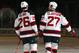 UNIONDALE, NY - MARCH 27: Patrik Elias #26 and David Clarkson #27 of the New Jersey Devils talk during a timeout against the New York Islanders on March 27, 2007 at Nassau Coliseum in Uniondale, New York. (Photo by Jim McIsaac/Getty Images)