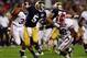 MIAMI GARDENS, FL - JANUARY 07: Everett Golson #5 of the Notre Dame Fighting Irish runs with the ball against C.J. Mosley #32 of the Alabama Crimson Tide during the 2013 Discover BCS National Championship game at Sun Life Stadium on January 7, 2013 in Miami Gardens, Florida. (Photo by Mike Ehrmann/Getty Images)