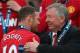 MANCHESTER, ENGLAND - MAY 12: Manchester United Manager Sir Alex Ferguson congratulates Wayne Rooney following the Barclays Premier League match between Manchester United and Swansea City at Old Trafford on May 12, 2013 in Manchester, England. (Photo by Alex Livesey/Getty Images)