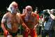 PERTH, AUSTRALIA - NOVEMBER 24: Hulk Hogan guides Ric Flair back to the ring during the Hulkamania Tour at the Burswood Dome on November 24, 2009 in Perth, Australia. (Photo by Paul Kane/Getty Images)