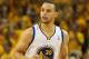 OAKLAND, CA - MAY 12: Stephen Curry #30 of the Golden State Warriors celebrates against the San Antonio Spurs in Game Four of the Western Conference Semifinals during the 2013 NBA Playoffs on May 12, 2013 at the Oracle Arena in Oakland, California. NOTE TO USER: User expressly acknowledges and agrees that, by downloading and or using this photograph, User is consenting to the terms and conditions of the Getty Images License Agreement. (Photo by Jed Jacobsohn/Getty Images)