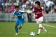 SO KON PO, HONG KONG - JULY 29: Ryo Miyaichi (R) of Arsenal FC during the pre-season Asian Tour friendly match between Kitchee FC and Arsenal at Hong Kong Stadium on July 29, 2012 in Hong Kong. (Photo by Victor Fraile/Getty Images)