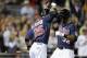 MINNEAPOLIS, MN - MAY 13: Pedro Florimon #25 of the Minnesota Twins congratulates teammate Aaron Hicks #32 on a solo home run against the Chicago White Sox during the sixth inning of the game on May 13, 2013 at Target Field in Minneapolis, Minnesota. (Photo by Hannah Foslien/Getty Images)