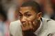 CHICAGO, IL - MAY 10: Derrick Rose #1 of the Chicago Bulls watches from the bench as his teammates take on the Miami Heat in Game Three of the Eastern Conference Semifinals during the 2013 NBA Playoffs at the United Center on May 10, 2013 in Chicago, Illinois. The Heat defeated the Bulls 104-94. NOTE TO USER: User expressly acknowledges and agrees that, by downloading and or using this photograph, User is consenting to the terms and conditions of the Getty Images License Agreement. (Photo by Jonathan Daniel/Getty Images)