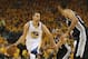 OAKLAND, CA - MAY 12: Stephen Curry #30 of the Golden State Warriors drives against Tony Parker #9 and Tim Duncan #21 of the San Antonio Spurs in Game Four of the Western Conference Semifinals during the 2013 NBA Playoffs on May 12, 2013 at the Oracle Arena in Oakland, California. NOTE TO USER: User expressly acknowledges and agrees that, by downloading and or using this photograph, User is consenting to the terms and conditions of the Getty Images License Agreement. (Photo by Jed Jacobsohn/Getty Images)