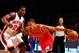 Apr. 8, 2012; New York, NY, USA; Chicago Bulls point guard Derrick Rose (1) drives the ball around New York Knicks guard Iman Shumpert (21) during the first half at Madison Square Garden. Mandatory Credit: Debby Wong-USA TODAY Sports