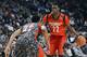 Apr 3, 2013; Chicago, IL, USA; McDonald's All American East forward Andrew Wiggins (22) dribbles the ball against McDonald's All American West forward Jabari Parker (22) during the first half at the United Center. Mandatory Credit: Mike DiNovo-USA TODAY Sports