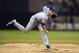 Apr 11, 2013; San Diego, CA, USA; Los Angeles Dodgers starting pitcher Zack Greinke (21) pitches during the first inning against the San Diego Padres at PETCO Park. Mandatory Credit: Jake Roth-USA TODAY Sports