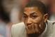 CHICAGO, IL - MAY 10: Derrick Rose #1 of the Chicago Bulls watches from the bench as his teammates take on the Miami Heat in Game Three of the Eastern Conference Semifinals during the 2013 NBA Playoffs at the United Center on May 10, 2013 in Chicago, Illinois. The Heat defeated the Bulls 104-94. NOTE TO USER: User expressly acknowledges and agrees that, by downloading and or using this photograph, User is consenting to the terms and conditions of the Getty Images License Agreement. (Photo by Jonathan Daniel/Getty Images)