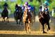 May 19, 2012;Baltimore, MD, USA;Mario Gutierrez aboard I'll Have Another (9) beats Mike E. Smith aboard Bodemeister (7) to win the running of the 137th Preakness Stakes at Pimlico Race Course. Mandatory Credit: Evan Habeeb-USA TODAY Sports
