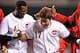 CINCINNATI, OH - MAY 7: Brandon Phillips #4 of the Cincinnati Reds celebrates with Shin-Soo Choo #17 of the Cincinnati Reds after Choo's two out ninth inning home run gave Cincinnati a 5-4 win over the Atlanta Braves at Great American Ball Park on May 7, 2013 in Cincinnati, Ohio. (Photo by Jamie Sabau/Getty Images)