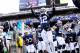 November 24, 2012; University Park, PA, USA; Penn State Nittany Lions cornerback Stephon Morris (12) leads the players onto the field prior to the game against the Wisconsin Badgers at Beaver Stadium. Mandatory Credit: Evan Habeeb-USA TODAY Sports