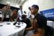 May 16, 2013; Chicago, IL, USA; Trey Burke is interviewed during the NBA Draft combine at Harrison Street Athletics Facility. Mandatory Credit: Jerry Lai-USA TODAY Sports