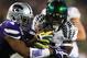 GLENDALE, AZ - JANUARY 03: De'Anthony Thomas #6 of the Oregon Ducks tries to break the tackle of Arthur Brown #4 of the Kansas State Wildcats during the Tostitos Fiesta Bowl at University of Phoenix Stadium on January 3, 2013 in Glendale, Arizona. (Photo by Doug Pensinger/Getty Images)