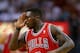 MIAMI, FL - MAY 15: Nate Robinson #2 of the Chicago Bulls reacts to a play during Game Five of the Eastern Conference Semifinals of the 2013 NBA Playoffs against the Miami Heat at American Airlines Arena on May 15, 2013 in Miami, Florida. NOTE TO USER: User expressly acknowledges and agrees that, by downloading and or using this photograph, User is consenting to the terms and conditions of the Getty Images License Agreement. (Photo by Mike Ehrmann/Getty Images)