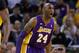 OAKLAND, CA - MARCH 25: Kobe Bryant #24 of the Los Angeles Lakers in action against the Golden State Warriors at Oracle Arena on March 25, 2013 in Oakland, California. NOTE TO USER: User expressly acknowledges and agrees that, by downloading and or using this photograph, User is consenting to the terms and conditions of the Getty Images License Agreement. (Photo by Ezra Shaw/Getty Images)