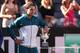 ROME, ITALY - MAY 19: Rafael Nadal of Spain with his winners trophy after his straight sets victory against Roger Federer of Switzerland in their final match during day eight of the Internazionali BNL d'Italia 2013 at the Foro Italico Tennis Centre on May 19, 2013 in Rome, Italy. (Photo by Clive Brunskill/Getty Images)