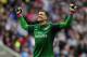 NEWCASTLE UPON TYNE, ENGLAND - MAY 19: Wojciech Szczesny of Arsenal celebrates after team-mate Laurent Koscielny scored the opening goal during the Barclays Premier League match between Newcastle United and Arsenal at St James' Park on May 19, 2013 in Newcastle upon Tyne, England. (Photo by Stu Forster/Getty Images)