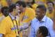 Two of the men most responsible for keeping the Kings in Sacramento: Vivek Ranadive (left) and Kevin Johnson (right).