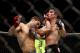 March 3, 2012; Columbus, OH, USA; Josh Thompson attempts to leg sweep KJ Noons during the Strikeforce Grand Prix final at Nationwide Arena. Mandatory Credit: Greg Bartram-USA TODAY Sports
