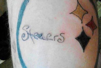 Steelers Fan Tattoo Misspell