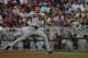 June 18, 2012; Omaha, NE, USA; Arkansas Razorbacks pitcher Ryne Stanek (55) throws against the South Carolina Gamecocks during the second inning of game eight of the 2012 College World Series at TD Ameritrade Park. Mandatory Credit: Bruce Thorson-USA TODAY Sports