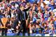 LONDON, ENGLAND - MAY 19: David Moyes manager of Everton waves to the travelling Everton fans at the final whistle in the Barclays Premier League match between Chelsea and Everton at Stamford Bridge on May 19, 2013 in London, England. (Photo by Mike Hewitt/Getty Images)