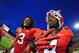 ATHENS, GA - SEPTEMBER 29: Todd Gurley #3 and Keith Marshall #4 of the Georgia Bulldogs head off the field after the game against the Tennessee Volunteers at Sanford Stadium on September 29, 2012 in Athens, Georgia. (Photo by Scott Cunningham/Getty Images)
