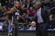 DALLAS, TX - FEBRUARY 20: Head coach Jacque Vaughn talks with Jameer Nelson #14 of the Orlando Magic at American Airlines Center on February 20, 2013 in Dallas, Texas. NOTE TO USER: User expressly acknowledges and agrees that, by downloading and or using this photograph, User is consenting to the terms and conditions of the Getty Images License Agreement. (Photo by Ronald Martinez/Getty Images)