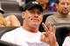 ST. PETERSBURG - OCTOBER 04: Celebrity John Cena takes in Game Four of the American League Division Series between of the Tampa Bay Rays and the Texas Rangers at Tropicana Field on October 4, 2011 in St. Petersburg, Florida. (Photo by J. Meric/Getty Images)