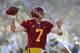 LOS ANGELES, CA - NOVEMBER 03: Quarterback Matt Barkley #7 of the USC Trojans makes a throw in the first half against the Oregon Ducks at Los Angeles Memorial Coliseum on November 3, 2012 in Los Angeles, California. (Photo by Robert Laberge/Getty Images)