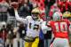 COLUMBUS, OH - NOVEMBER 24: Quarterback Devin Gardner #12 of the Michigan Wolverines passes against the Ohio State Buckeyes at Ohio Stadium on November 24, 2012 in Columbus, Ohio. (Photo by Jamie Sabau/Getty Images)