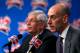 HOUSTON, TX - FEBRUARY 16: (L-R) NBA Commissioner David Stern and NBA Deputy Commissioner Adam Silver address the media before NBA All-Star Saturday Night part of 2013 NBA All-Star Weekend at the Toyota Center on February 16, 2013 in Houston, Texas. Silver will succeed Stern as commissioner on February 1, 2014. NOTE TO USER: User expressly acknowledges and agrees that, by downloading and or using this photograph, User is consenting to the terms and conditions of the Getty Images License Agreement. (Photo by Scott Halleran/Getty Images)