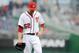 WASHINGTON, DC - JULY 21: Ryan Mattheus #52 of the Washington Nationals walks off the field during the ninth inning against the Atlanta Braves at Nationals Park on July 21, 2012 in Washington, DC. (Photo by Patrick McDermott/Getty Images)