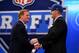 NEW YORK, NY - APRIL 25: Bjoern Werner of the Florida State Seminoles greets NFL Commissioner Roger Goodell (L) after Werner was picked #24 overall by the Indianapolis Colts in the first round of the 2013 NFL Draft at Radio City Music Hall on April 25, 2013 in New York City. (Photo by Al Bello/Getty Images)