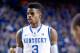 Feb 9, 2013; Lexington, KY, USA; Kentucky Wildcats forward Nerlens Noel (3) during the game against the Auburn Tigers at Rupp Arena. Kentucky defeated Auburn 72-62. Mandatory Credit: Mark Zerof-USA TODAY Sports