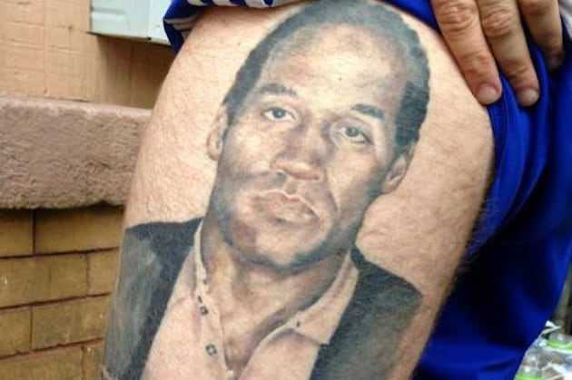 Buffalo Bills Fan Has HUGE O.J. Simpson Tattoo on Upper Thigh