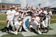 May 29, 2011; Durham, NC, USA; The Virginia Cavaliers celebrate winning the ACC Championship after beating the Florida State Seminoles 7-2 in the championship game of the 2011 ACC baseball tournament at the Durham Bulls Athletic Park. Mandatory Credit: Mark Dolejs-USA TODAY Sports