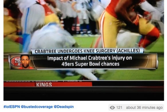 ESPN Intern Can't Figure Out Where Michael Crabtree's Achilles Is Located